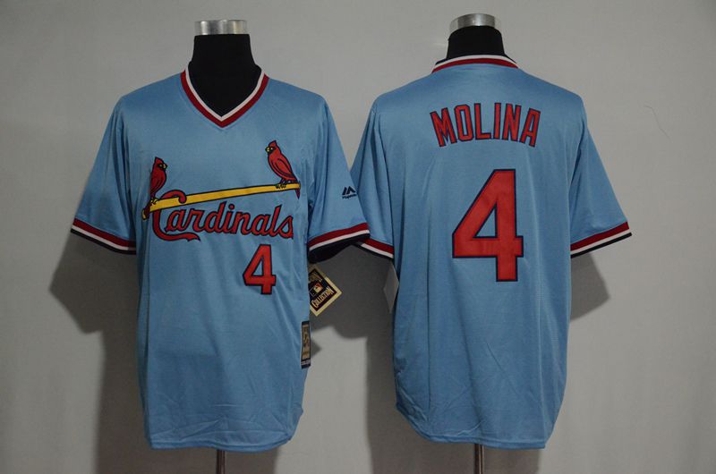 2017 MLB St Louis Cardinals #4 Molina blue jerseys